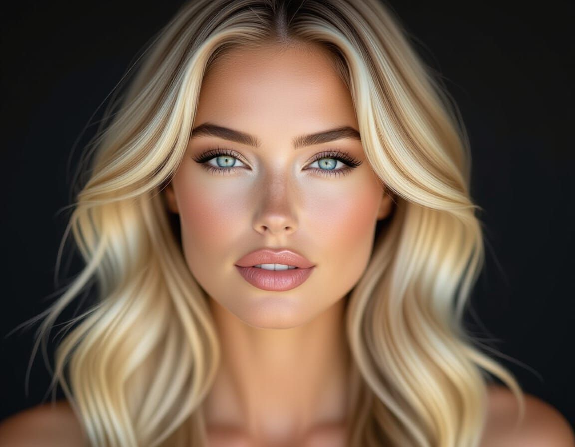 Gorgeous Blonde Woman Portrait with Bokeh