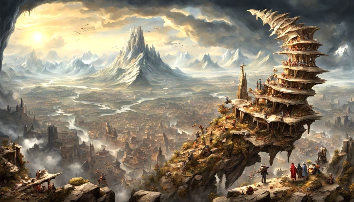 Colossal Spine Mountain Range in Golden Age Style