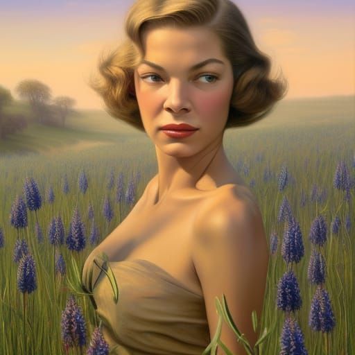 Young Woman in Meadow: A Hyperrealistic Masterpiece