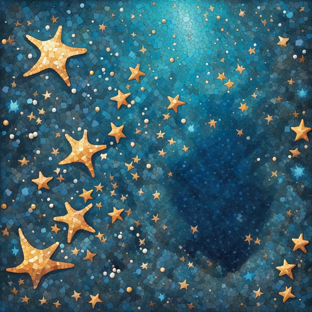 Mosaic of Fallen Stars on Seabed