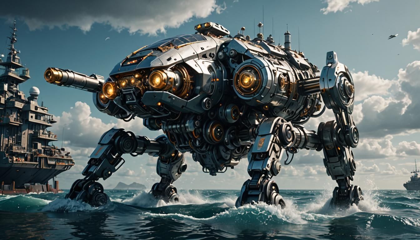 Futuristic Android Yacht Concept in Sci-Fi Style