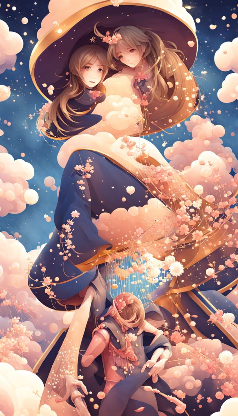 AI Dreamscape: Magical Twins in a Sky Jitney