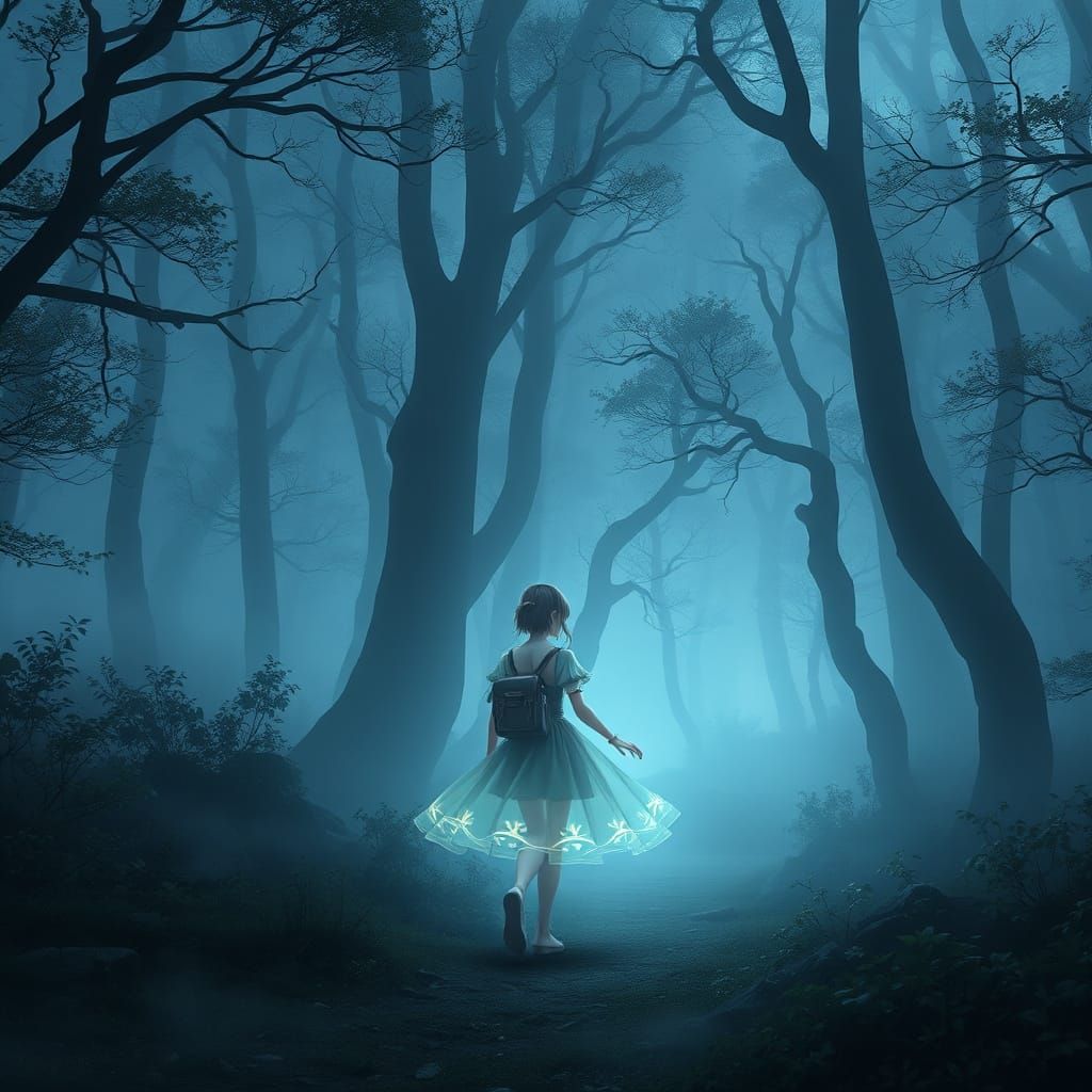 Ethereal Guide in Enchanted Forest: 3D Anime Art