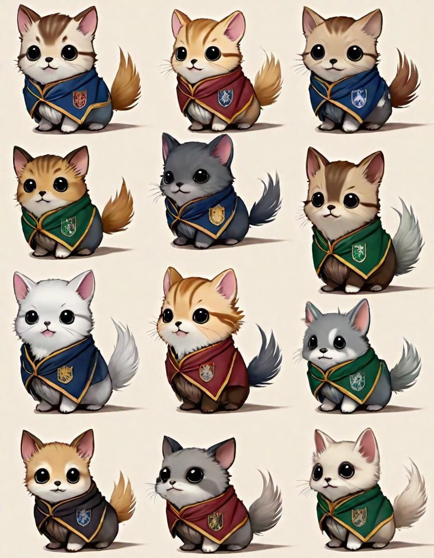 Kawaii Hogwarts Ensign with Cute Animals