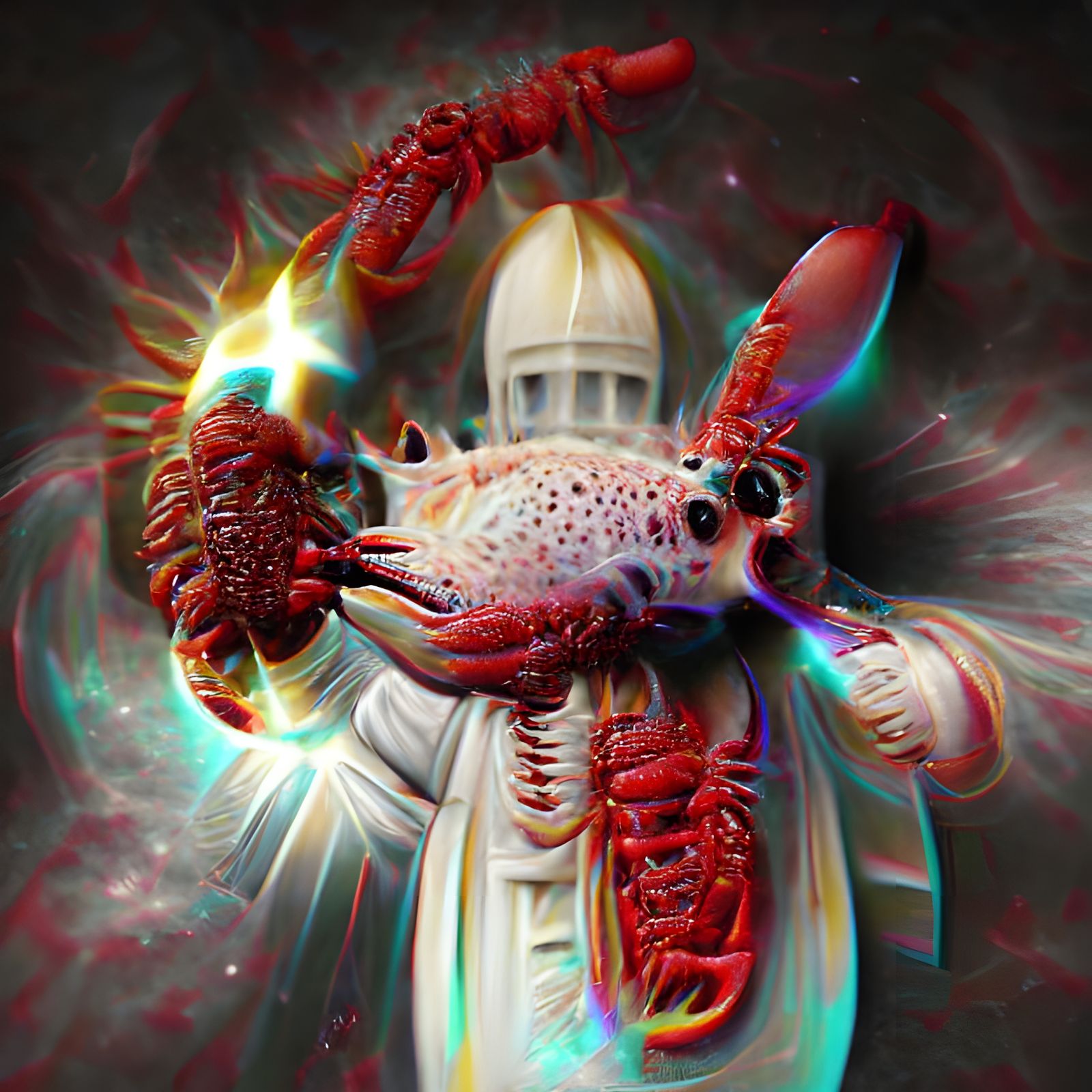 Cosmic Horror: Lobster Pope in 8K Resolution