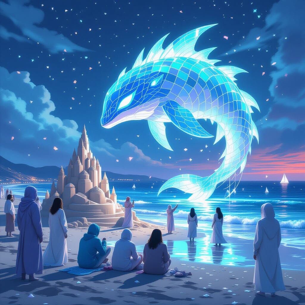 Tideflip Festival: Sea Creatures & Neon Coastal Scenes