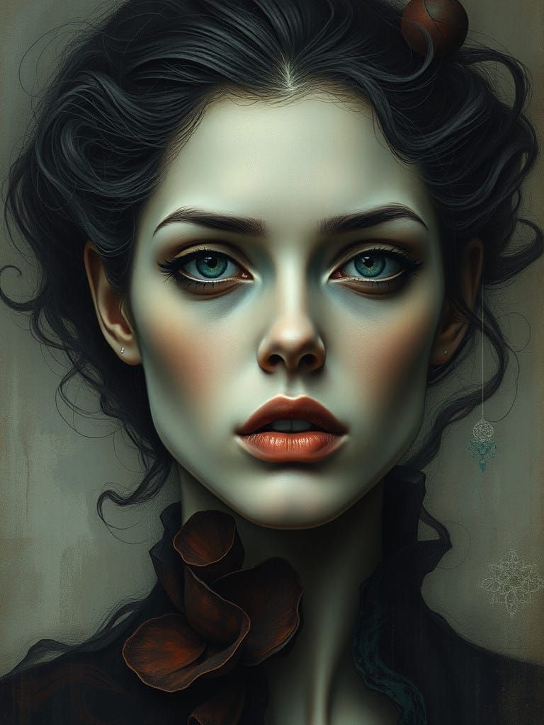 Ethereal Beauty with Elongated Features in a Dreamlike Lands...