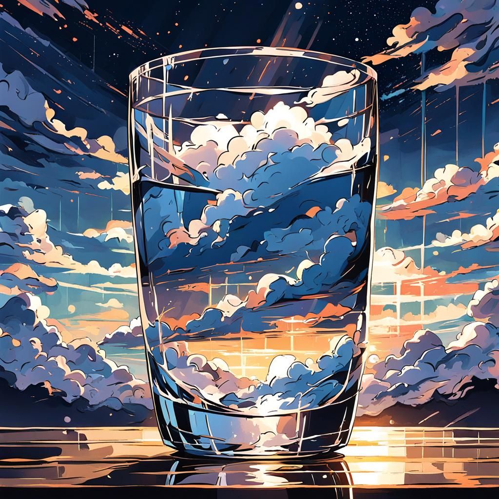 Clouds in Glass at Midnight: Anime Key Visual