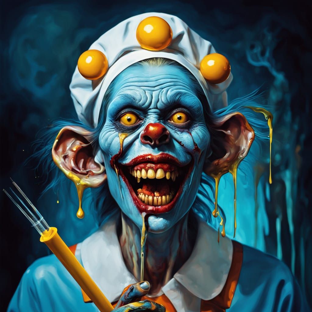 Surreal Hospital Nurse Zombie Monkey Monster Clown