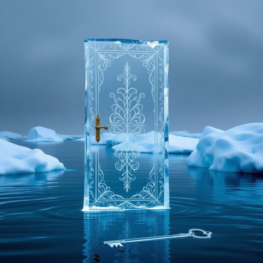 Ethereal Ice Door on Arctic Waters