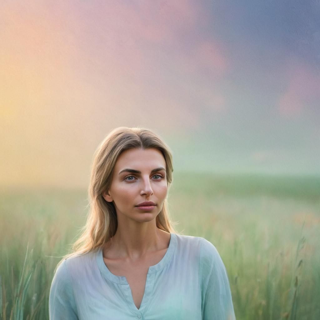 Twilight Meadow: An Impressionistic Watercolor Dream