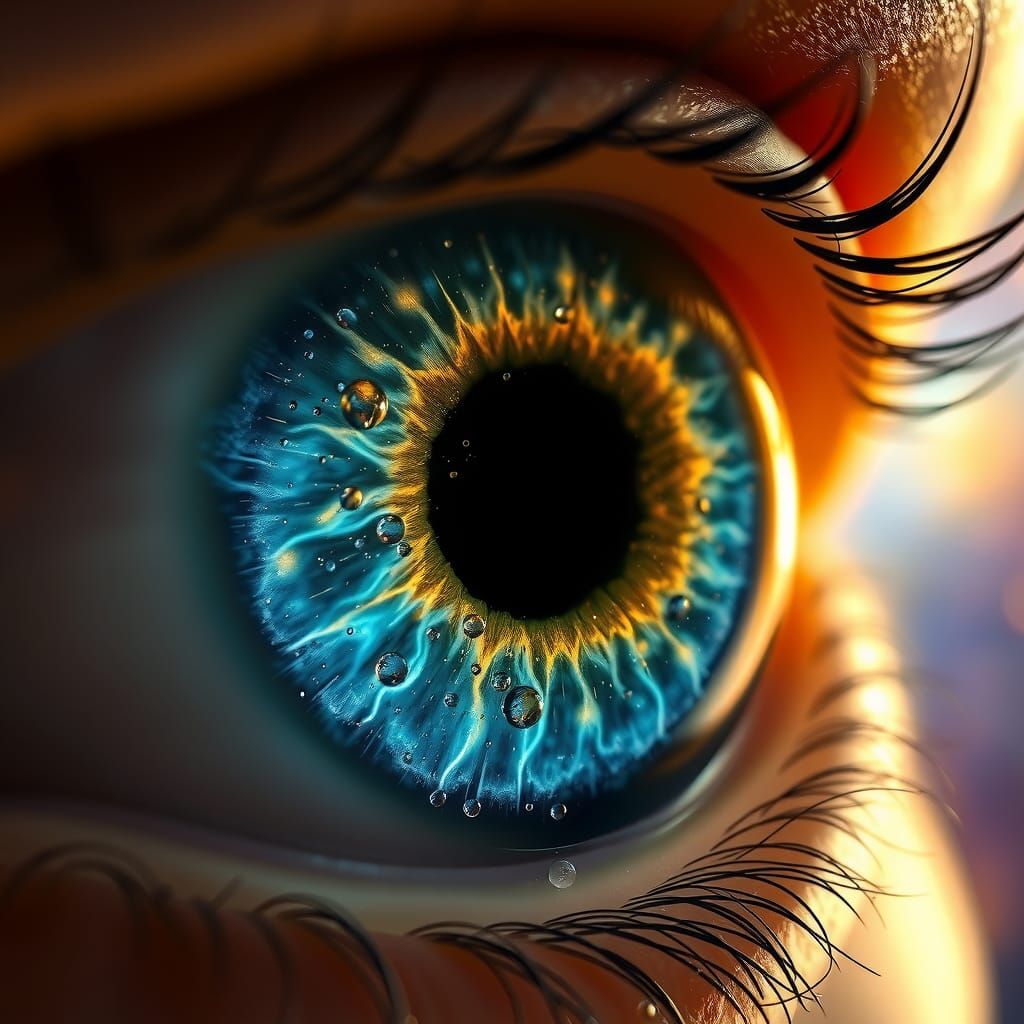 Celestial Eye Reflecting a Universe, Hyperrealistic Digital ...
