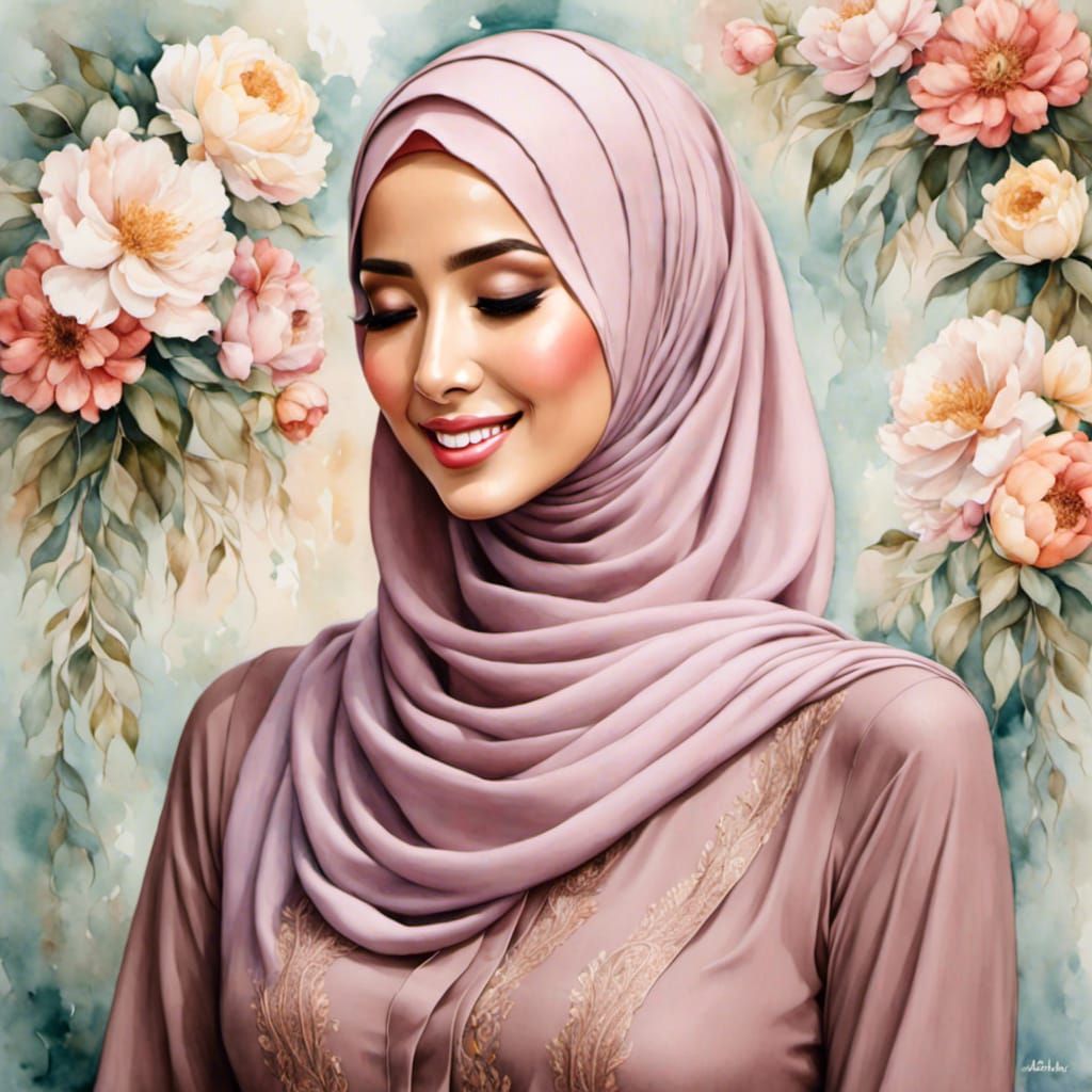 Beautiful Malaysian Woman in Hijab Portrait