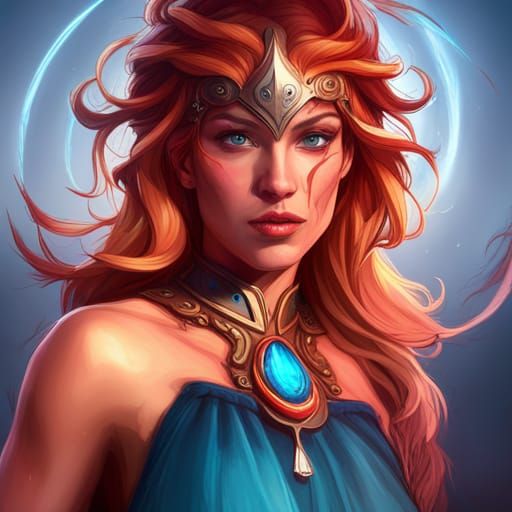 Fire Goddess Portrait with Dynamic Lighting