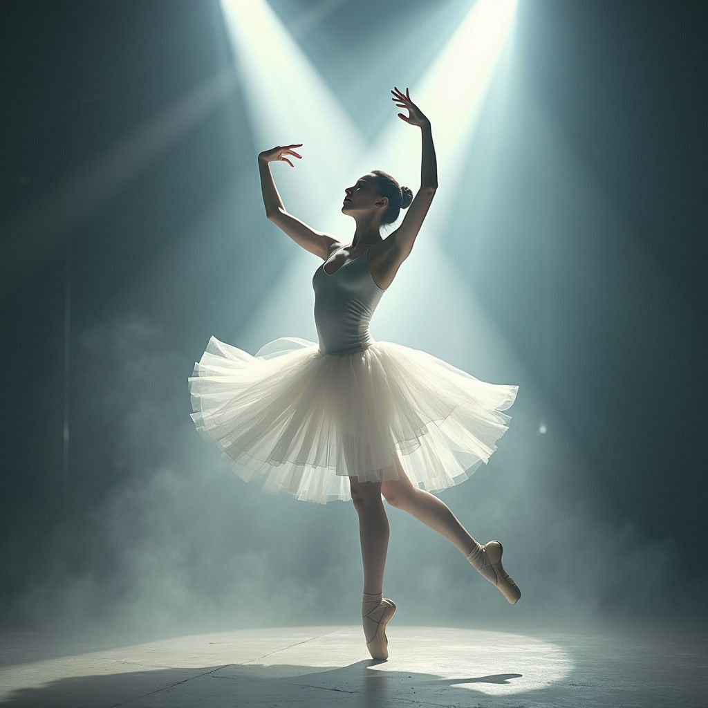 Ethereal Ballerina Arabesque: Impressionistic Style