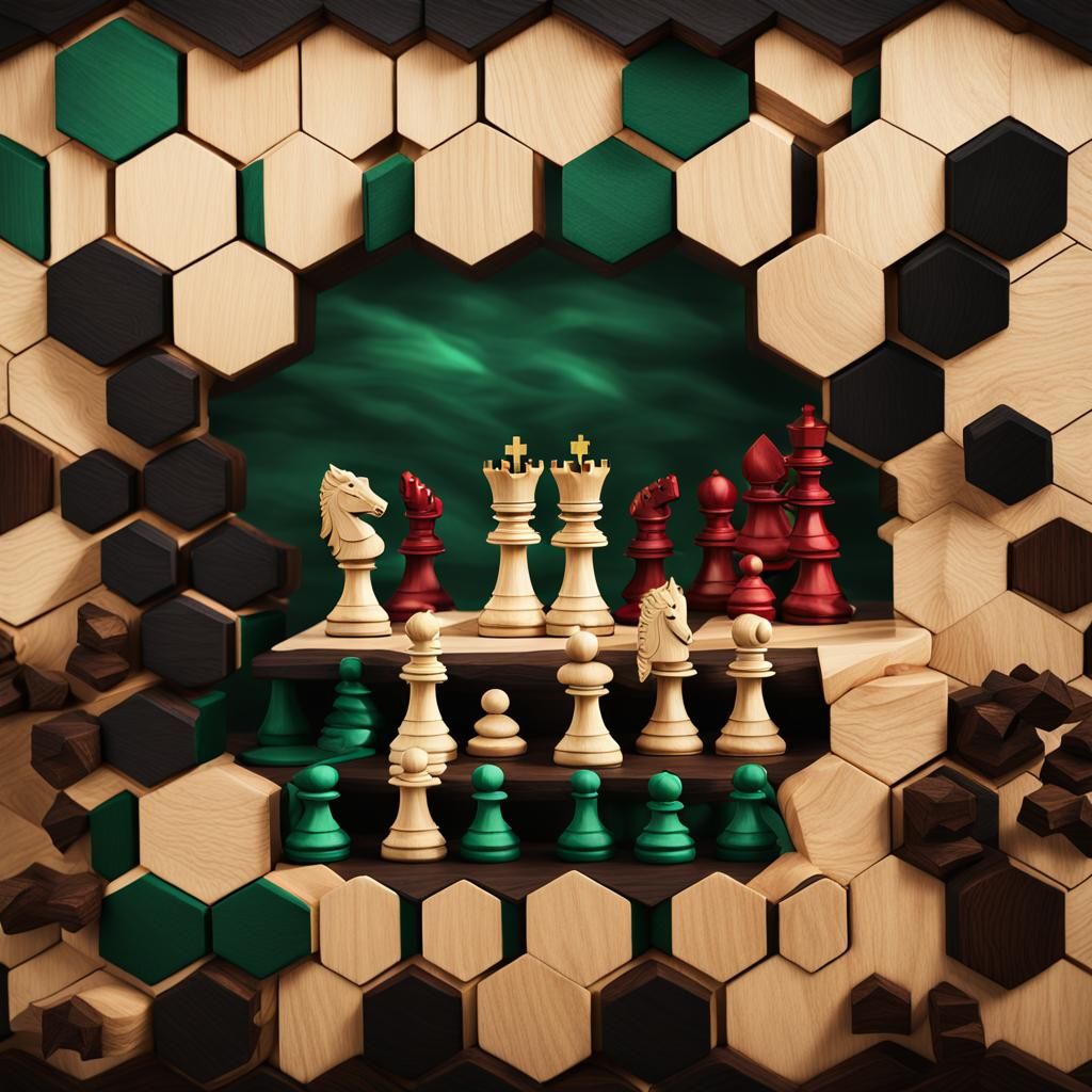 Three-Player Chessboard in Guild Wars Fantasy Style