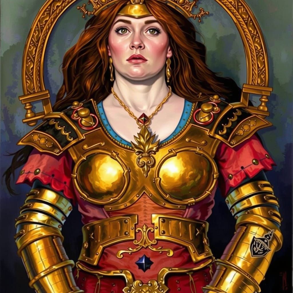 Dwarven Queen Monolytha: Gouache and Watercolor Portrait