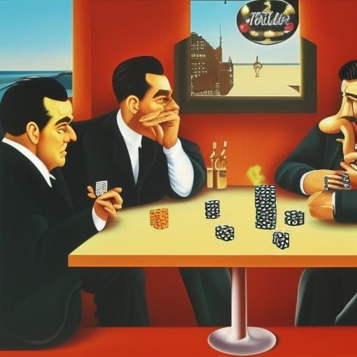 Goodfellas Card Game in Surrealist Diner