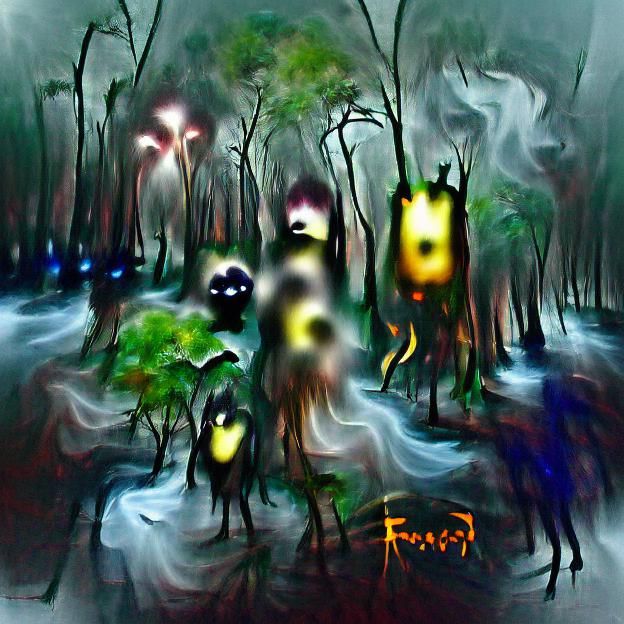 Monochromatic Forest Landscape
