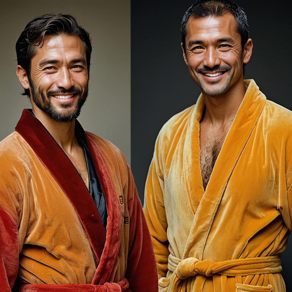 Portrait of Two Men in Velvet Bathrobes
