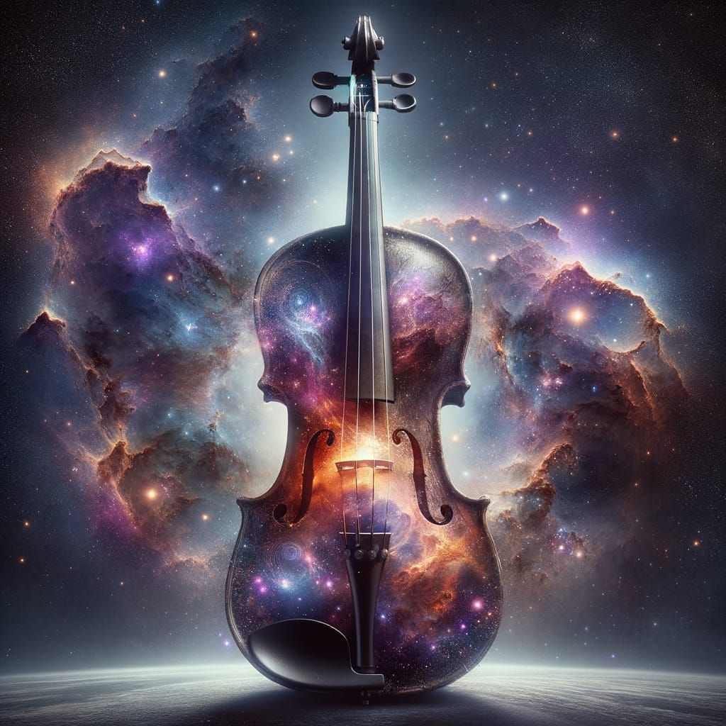 Cosmic Violin in Celestial Aesthetic
