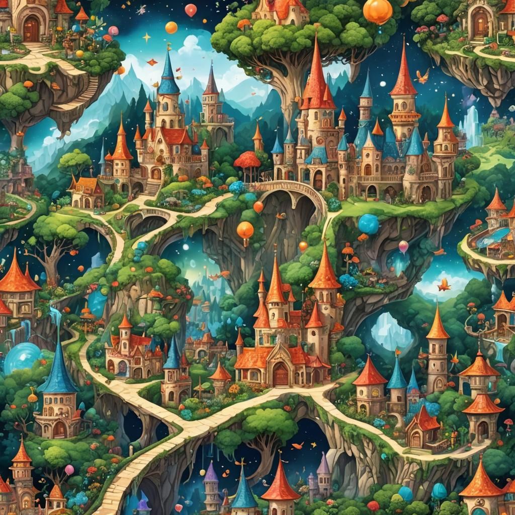 Magical Realm of Fantastica: An AI Interpretation