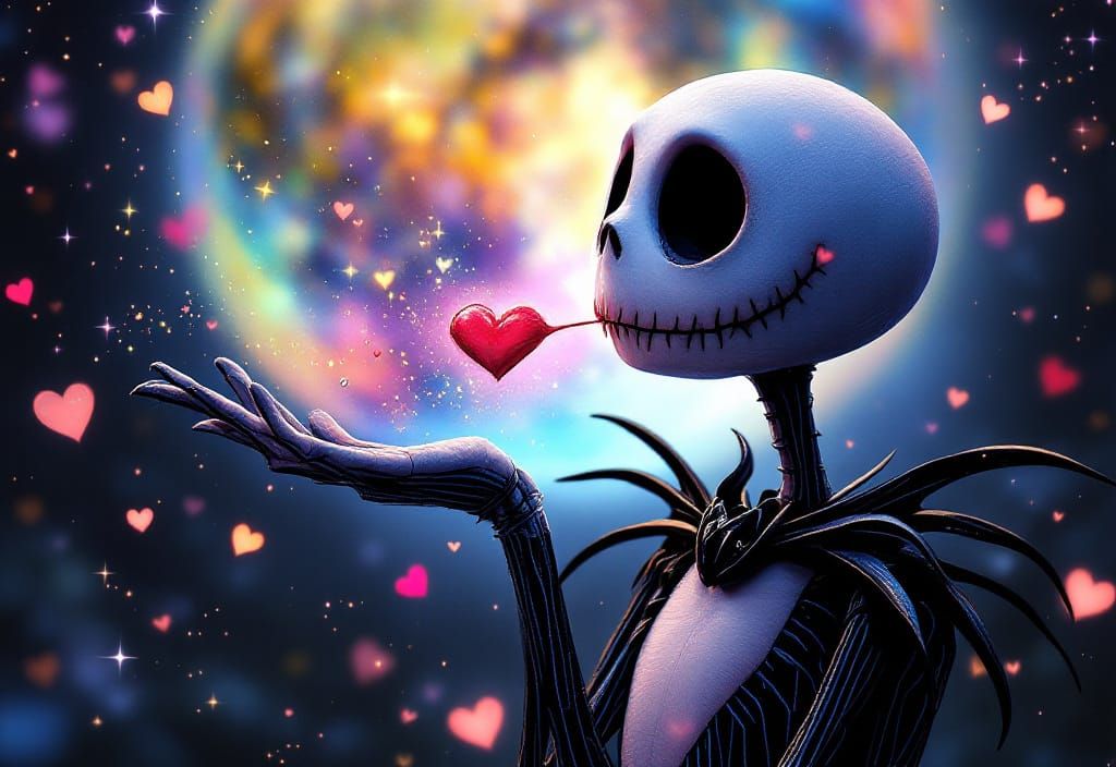 Jack Skellington's Kiss: A Nightmare Before Christmas Art