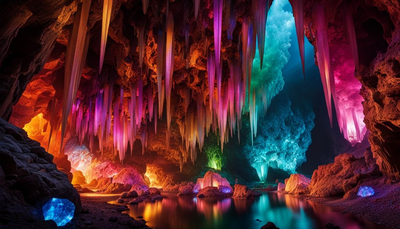 Steampunk Cavern of Iridescent Crystals