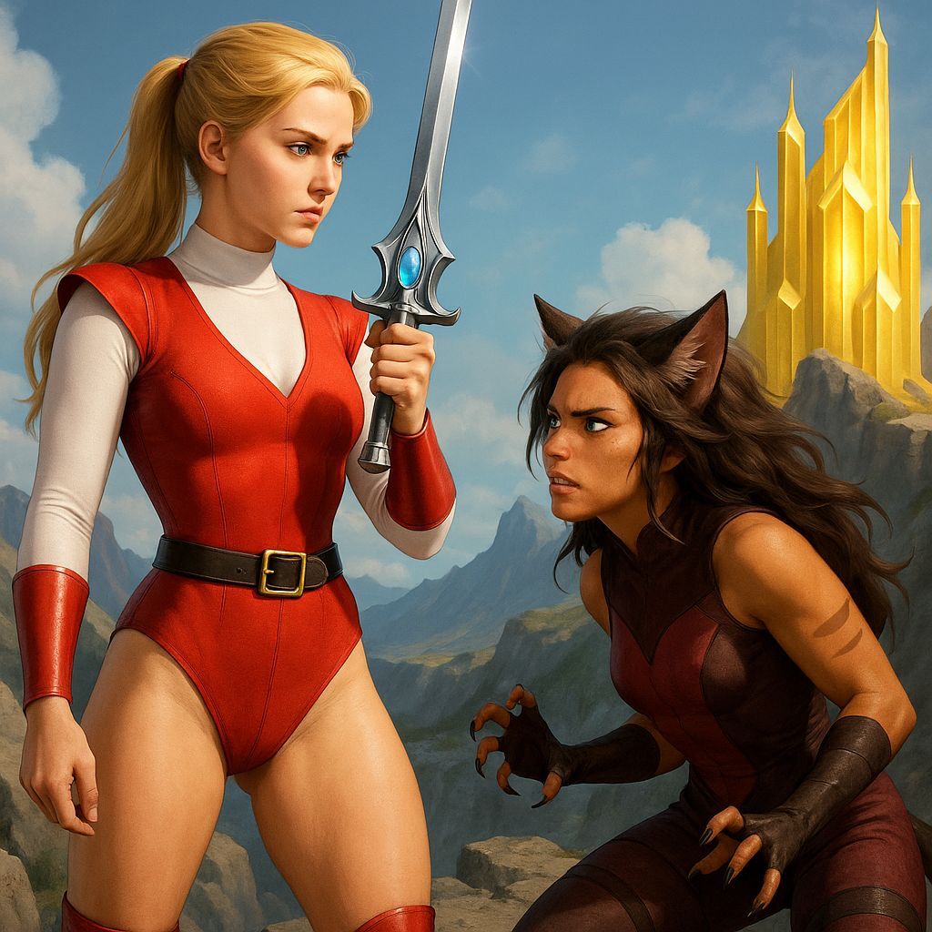 She-Ra's Adora and Catra in Cliffside Battle