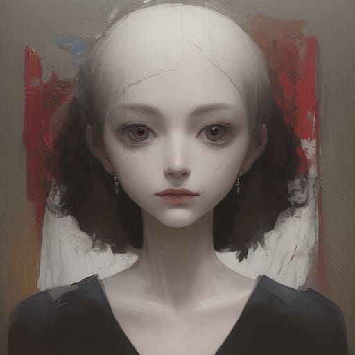 Abstract Portrait of Identity and Emotion in Neutral Tones