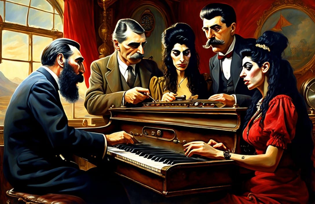 Richard Wagner at the Piano, 1845 Interior