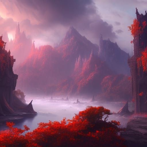 Fantastical Matte Painting with Intricate Details