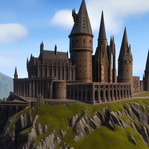 Detailed 3D Render of Hogwarts Castle