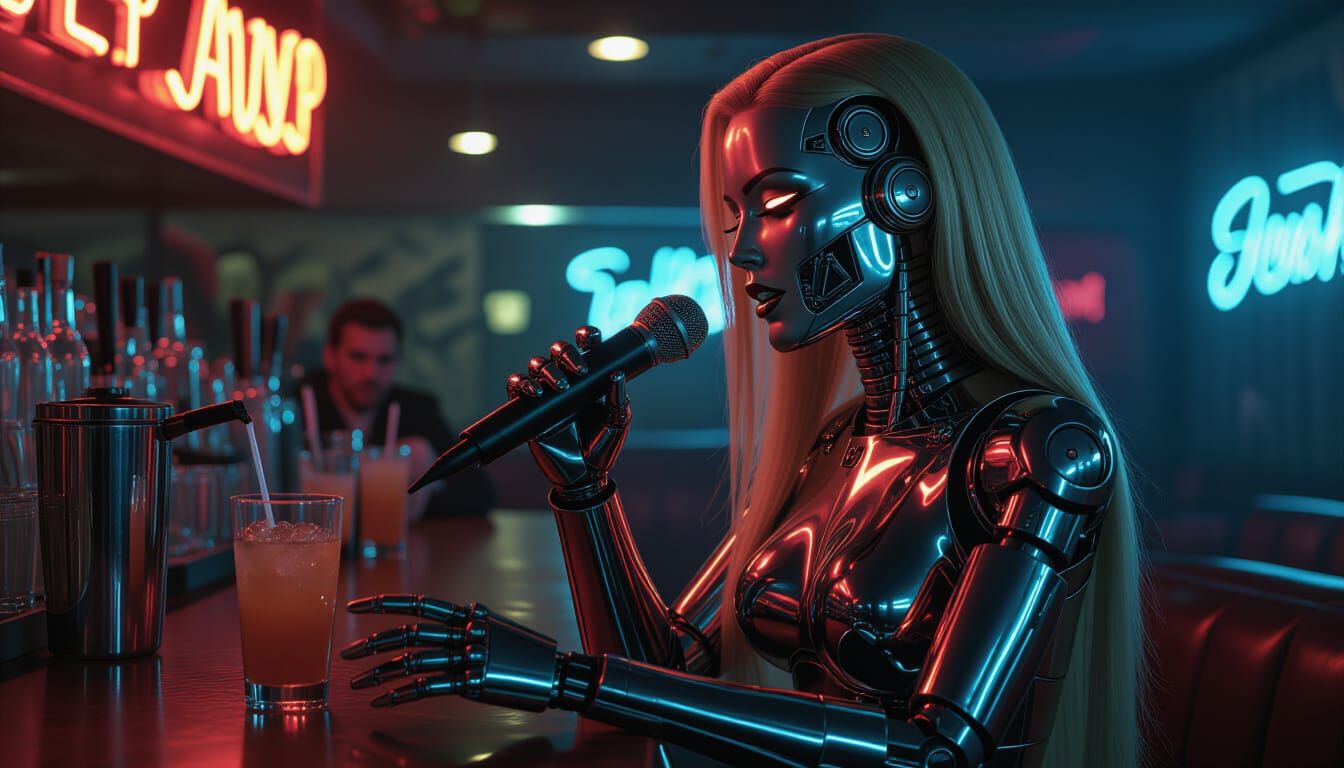 Singing Robot Waitress in 1965 Nightclub