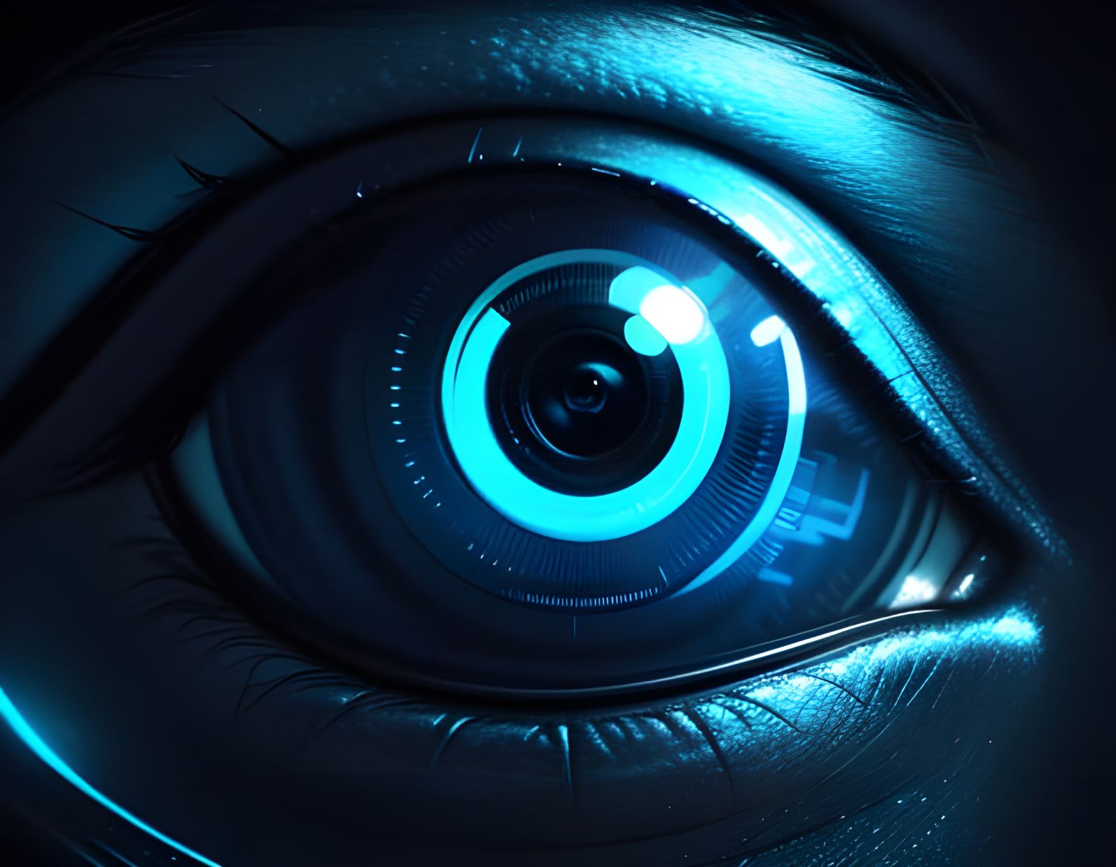 Futuristic Videosurveillance Camera Lens Focus