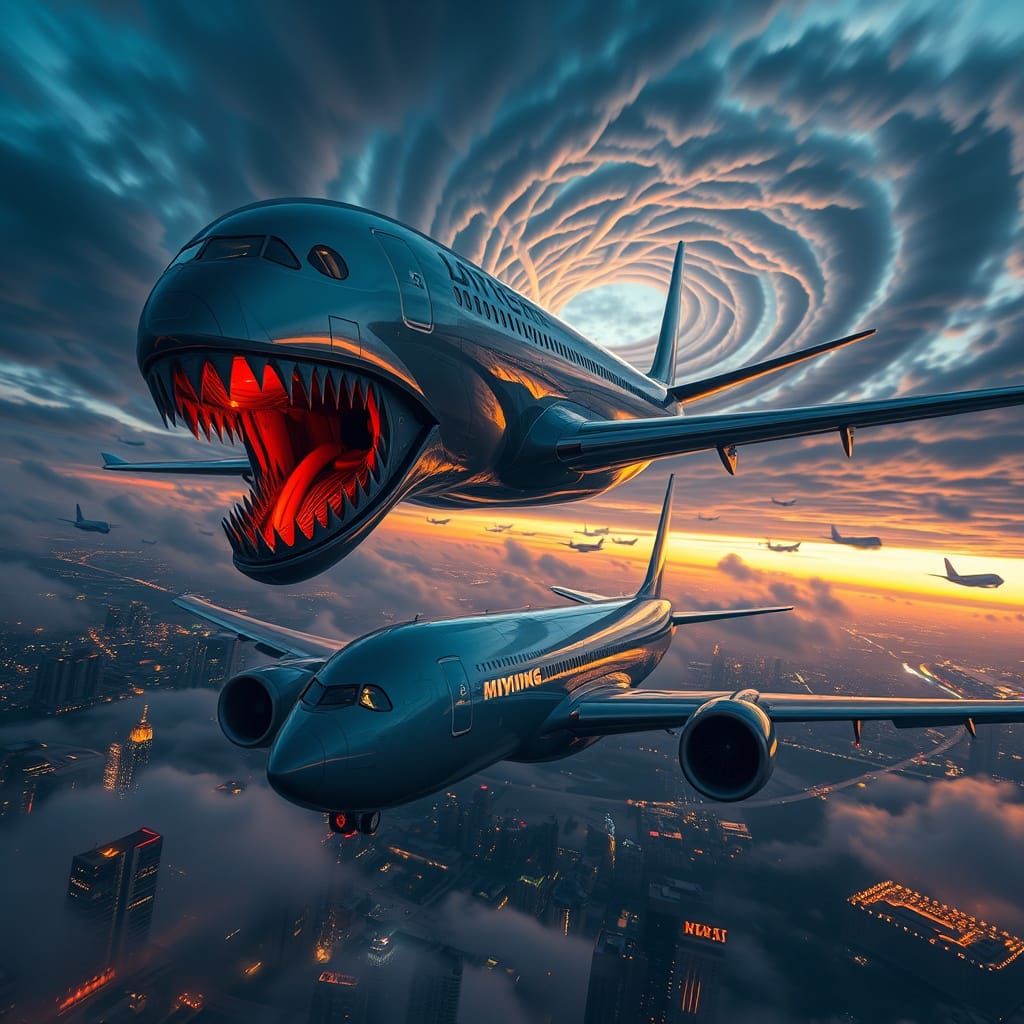 Colossal Boeing 787 Predator Engulfs Airliner Over City