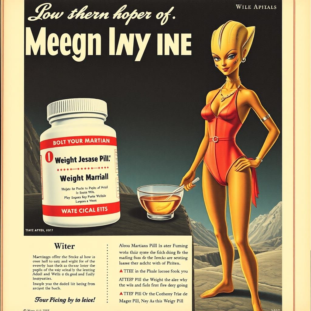 Martian Weight Loss Pill Ad (1952)