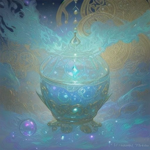 Mystical Glowing Elixir Potion for Transformation and Beauty