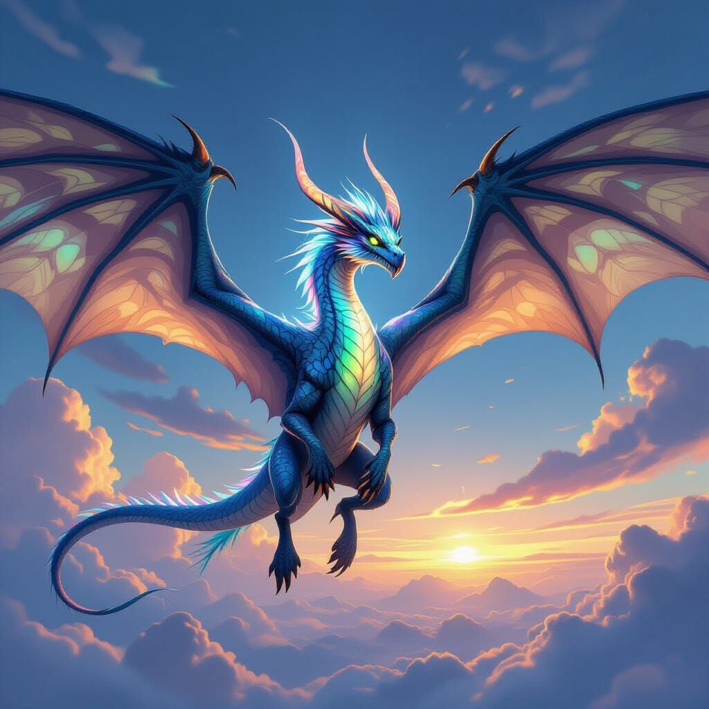 Majestic Ikran Banshee in Flight Over Misty Mountains