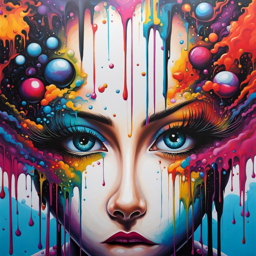 Soul Mirror Eyes in Graffiti Splash Art