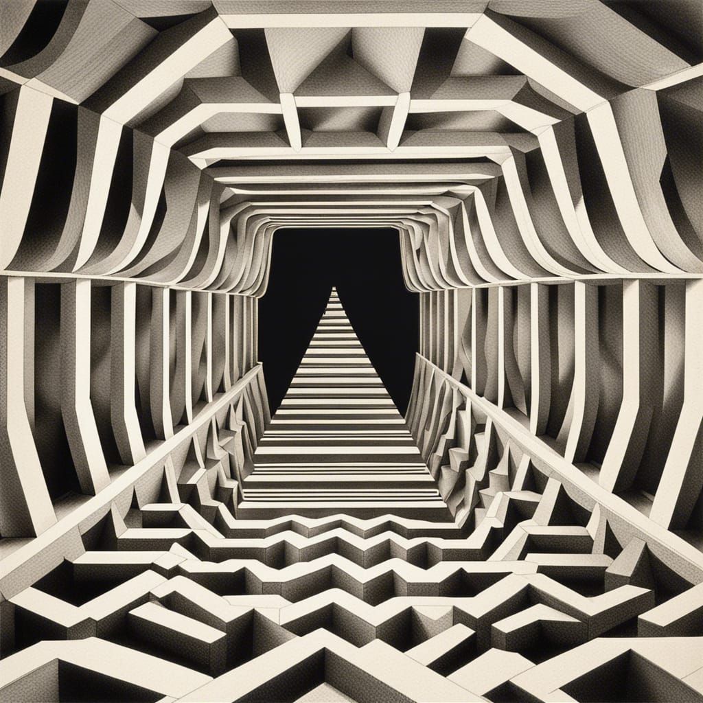 Intricate Optical Illusion Inspired by Penrose Steps