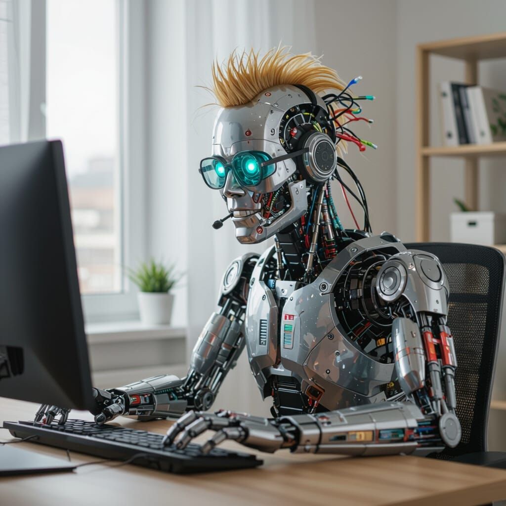 Quirky Cyborg IT Nerd Portrait