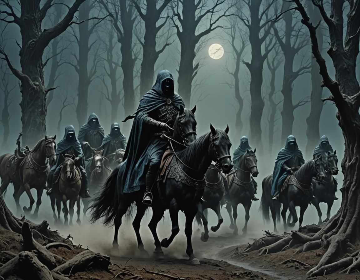 Ring Wraiths on Horseback in Stop-Motion Style