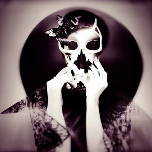 Mysterious Figure Enveloped by a Swarm of Insects in a Foggy...