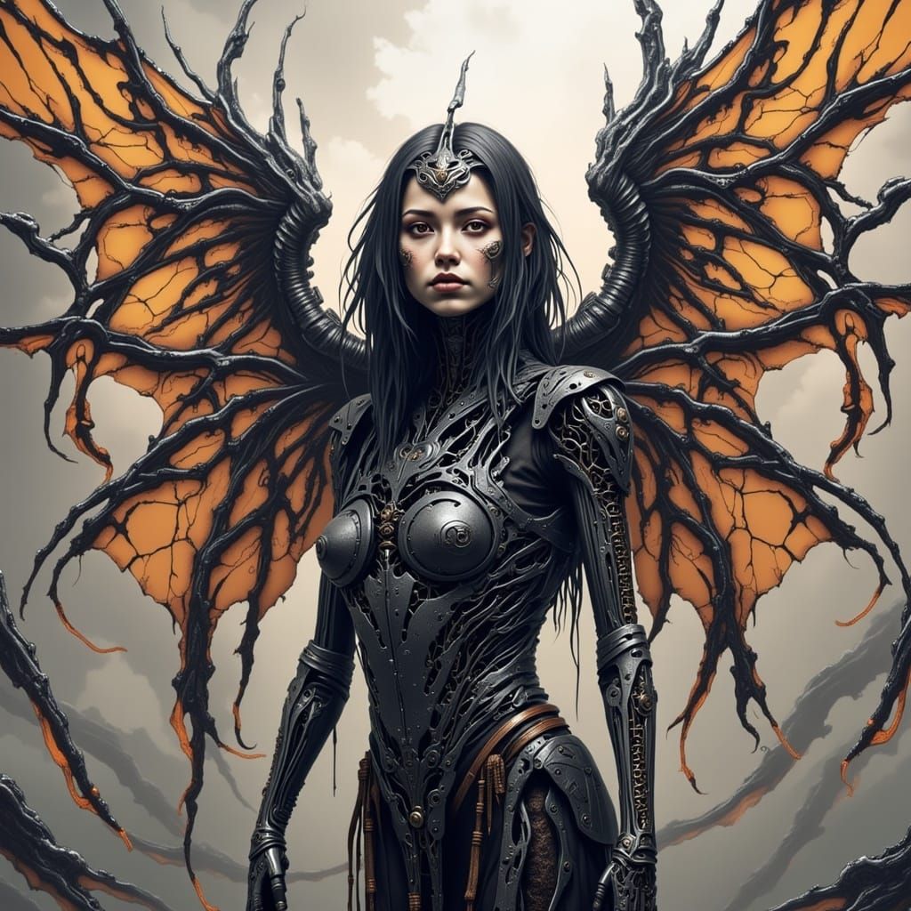 <lora:Aleks 2p0:1.0> Mythical goddess of death, biomechanica...