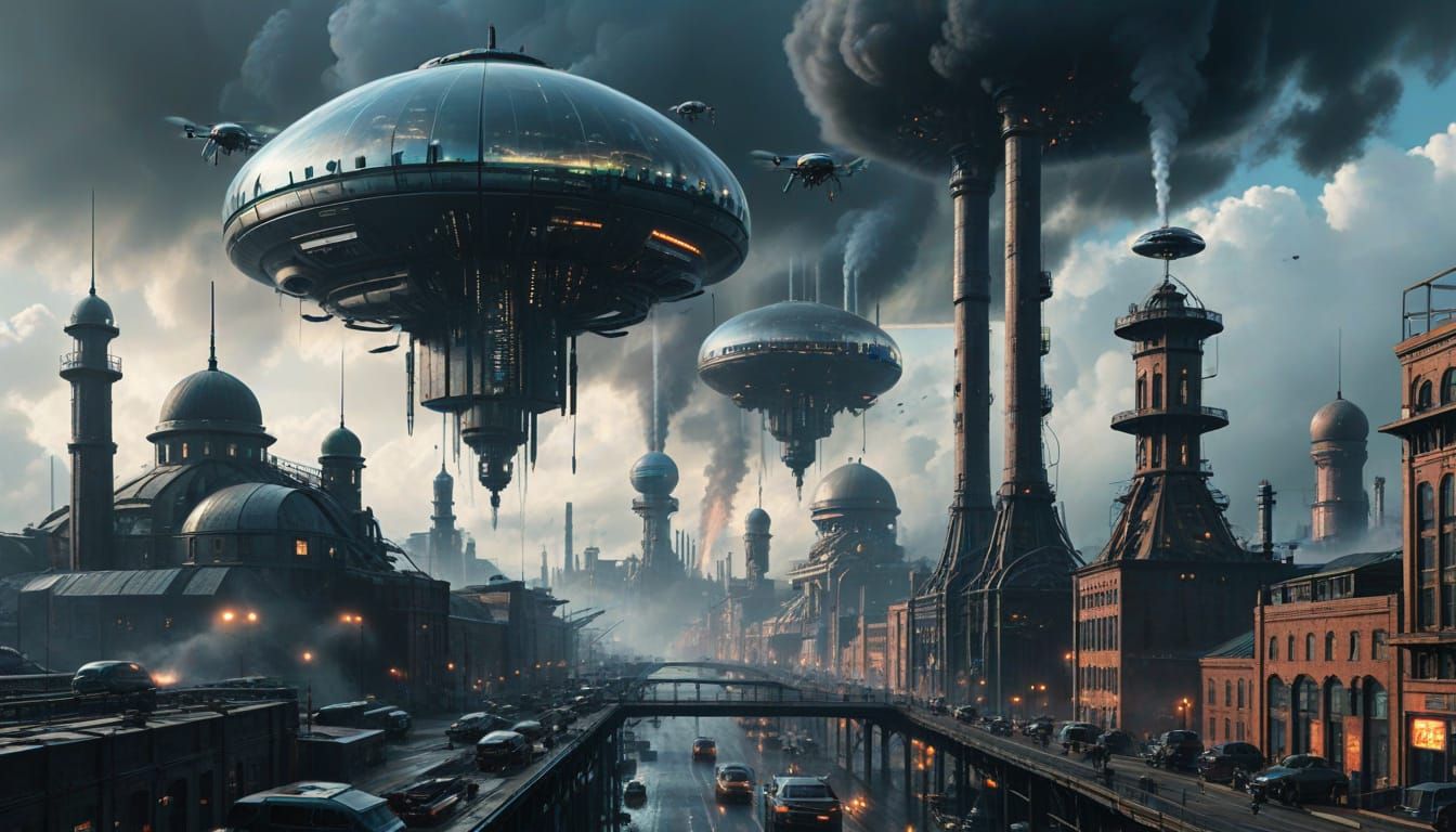 Industrial Past Meets Futuristic Cityscape