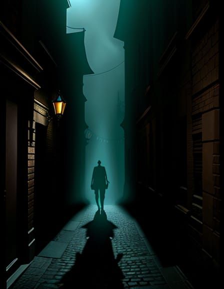 Mysterious Shadow Lurks in Dark Alley