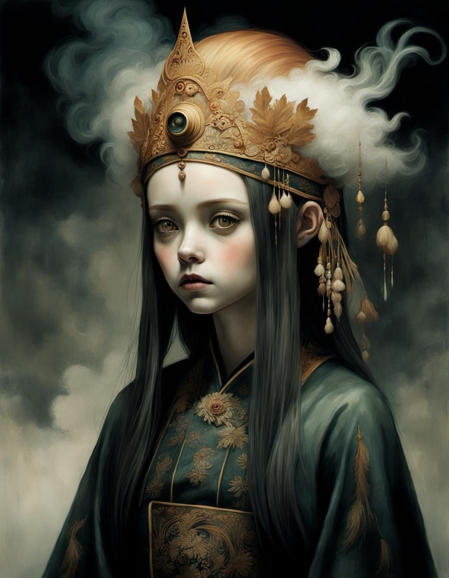 Ethereal Ghost Portrait in Pop Surrealism Style