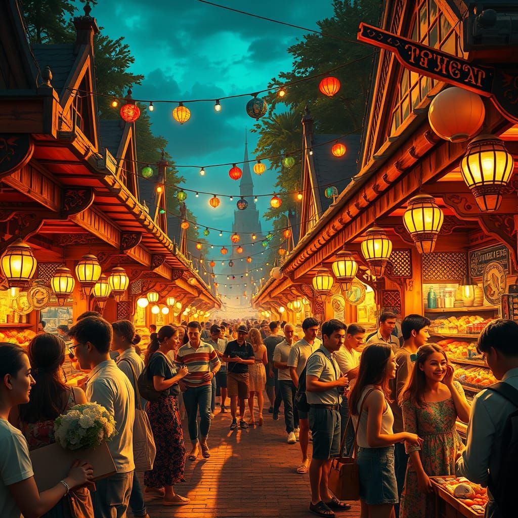 Whimsical Summer Night Market in Russia