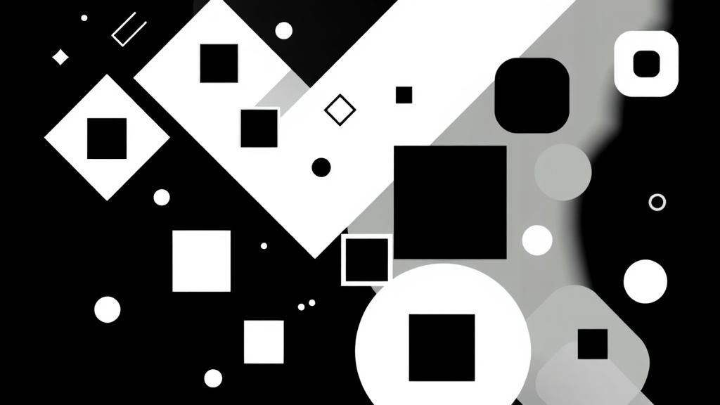 Abstract Geometric Shapes in Black and White